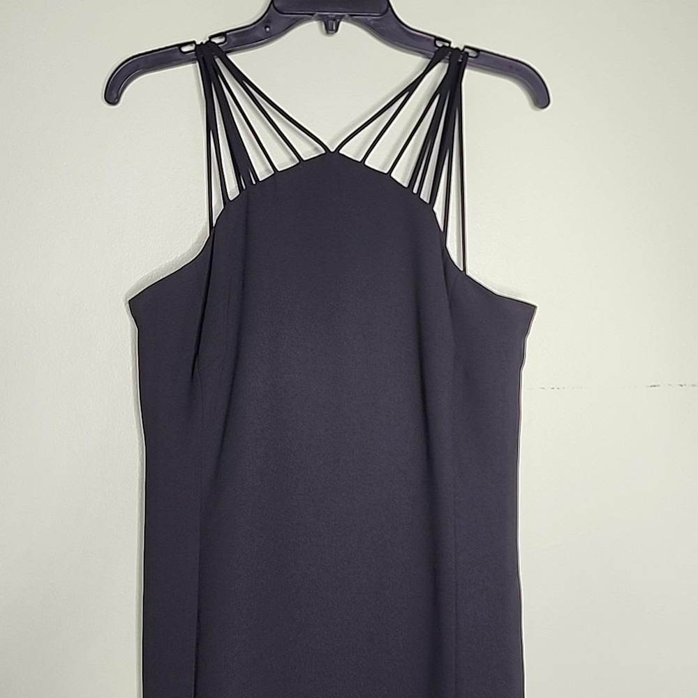 Vintage Evan Picone Black Dress 8 Sleeveless Lined Strappy Cocktail Party